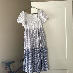 Madewell Blue Gingham Dress Nursing Friendly